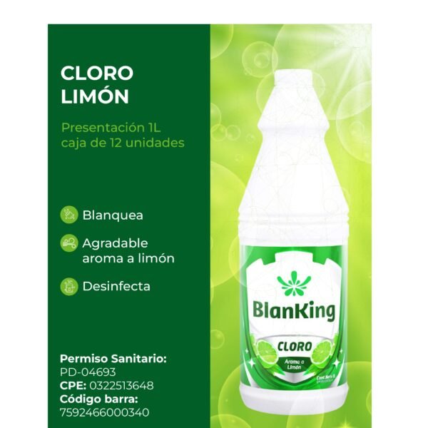 Caja Cloro Limón 1 Litro 12 unidades